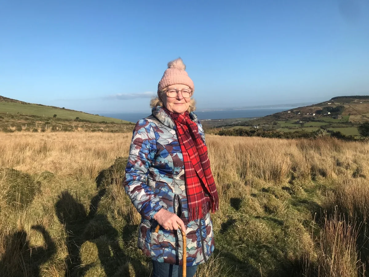 Brigid O’Connor on her hillside farm near Camp, County Kerry